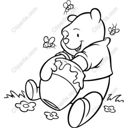 Charming Bear with Honey Pot