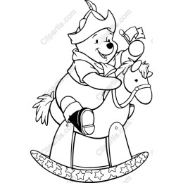 Whimsical Pirate Bear Riding Rocking Horse