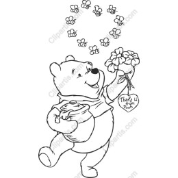 Cheerful Bear with Flowers