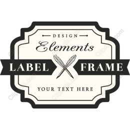 Elegant Label Frame with Wheat Typography