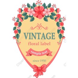 Vintage Floral Label