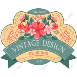 Vintage Floral Label