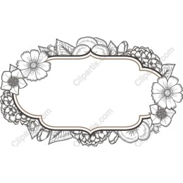 Elegant Floral Frame - Hand-Drawn