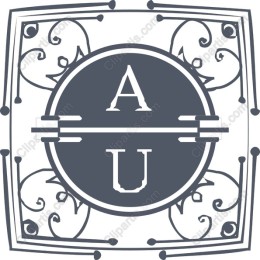 Elegant Monogram with A & U Initials