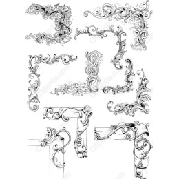 Ornate Floral Collection: Elegant Frames and Scrolls