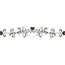 Elegant Heart Floral Swirl Decorative Border