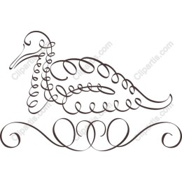 Whimsical Curled Duck