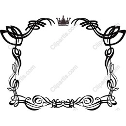 Elegant Black Ornate Frame with Crown Accent
