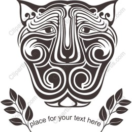 Intricate Stylized Animal Face with Custom Text Space