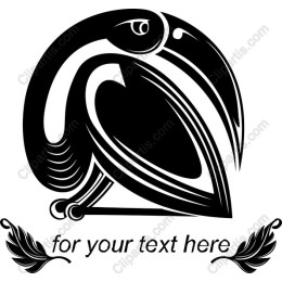 Elegant Bird with Customizable Text Area