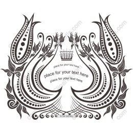 Exquisite Floral Decorative with Customizable Text Areas