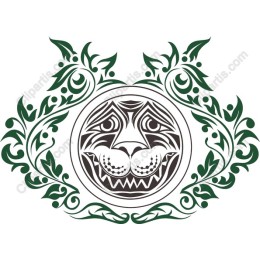 Majestic Tiger Floral Emblem