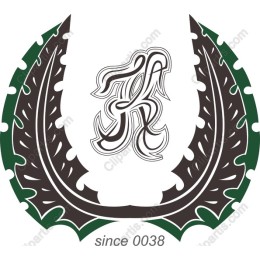 Elegant Green Leaf with Artistic Letter R