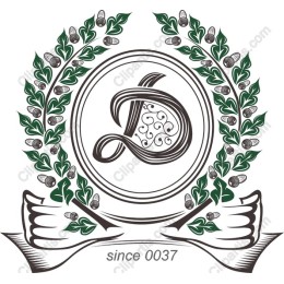 Elegant Leaf Wreath Monogram D