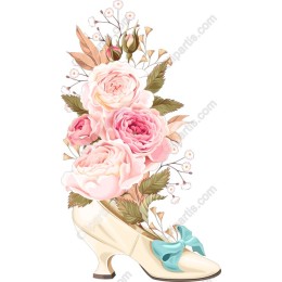 Vintage Floral High-Heeled Shoe