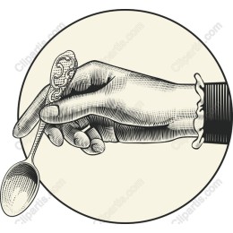 Vintage Hand with Decorative Spoon