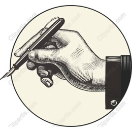 Elegant Vintage Hand with Fountain Pen