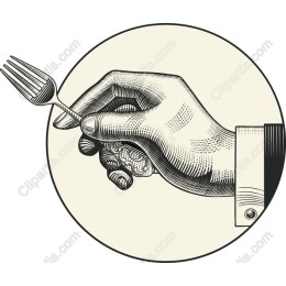 Vintage Hand Holding Fork