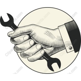 Vintage Hand with Wrench