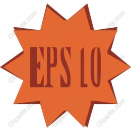 EPS 10 Orange Starburst Badge