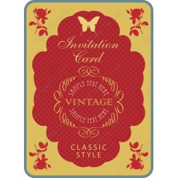 Vintage Invitation Card - Elegant Floral