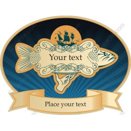 Vintage Fish-Themed Label