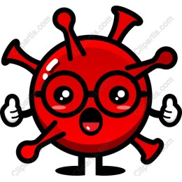 Cheerful Virus Character