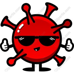 Cartoon Virus with Sunglasses