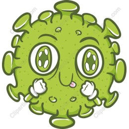 Cute Cartoon Green Virus