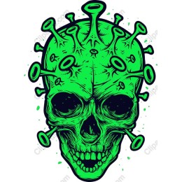 Green Virus Skull