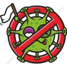 Cheerful Virus with No Entry Sign