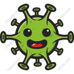 Cheerful Virus Character