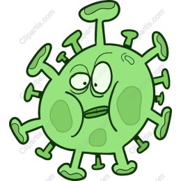 Quirky Green Virus Character