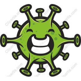 Happy Virus Cartoon