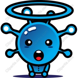 Cute Virus Character with Halo