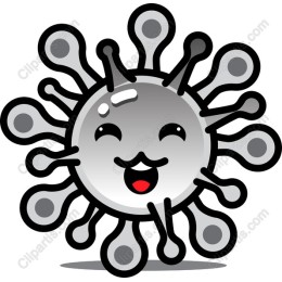 Cheerful Virus Character