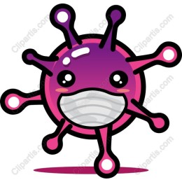 Cartoon Virus Character with Mask