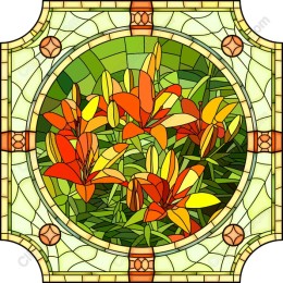 Stained Glass Floral Mosaic