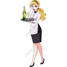 Charming Waitress with Champagne