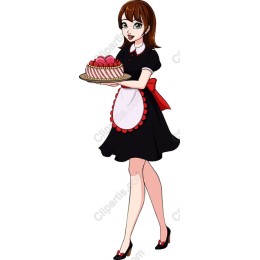 Charming Waitress with Cake