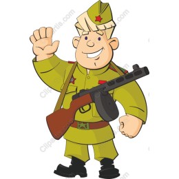Cheerful Cartoon Soldier