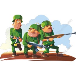 Cartoon Soldiers in Action