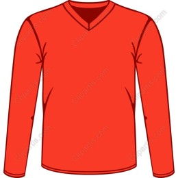 Red V-Neck Long Sleeve T-Shirt