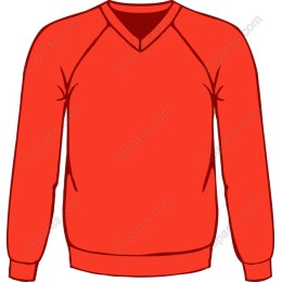 Vibrant Red V-Neck Sweatshirt
