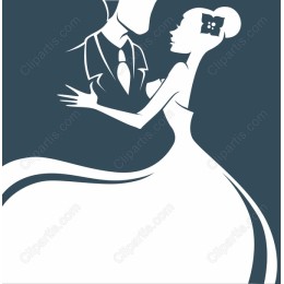 Elegant Wedding Couple Embrace
