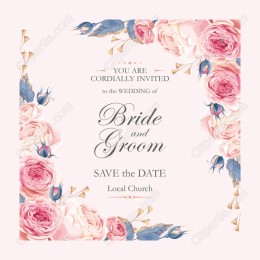 Elegant Floral Wedding Invitation