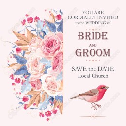 Elegant Floral Wedding Invitation