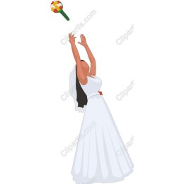 Joyful Bride Bouquet Toss