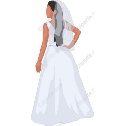 Elegant Bride in White Wedding Dress