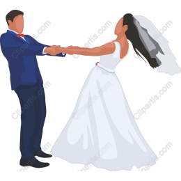 Joyful Bride and Groom Dance